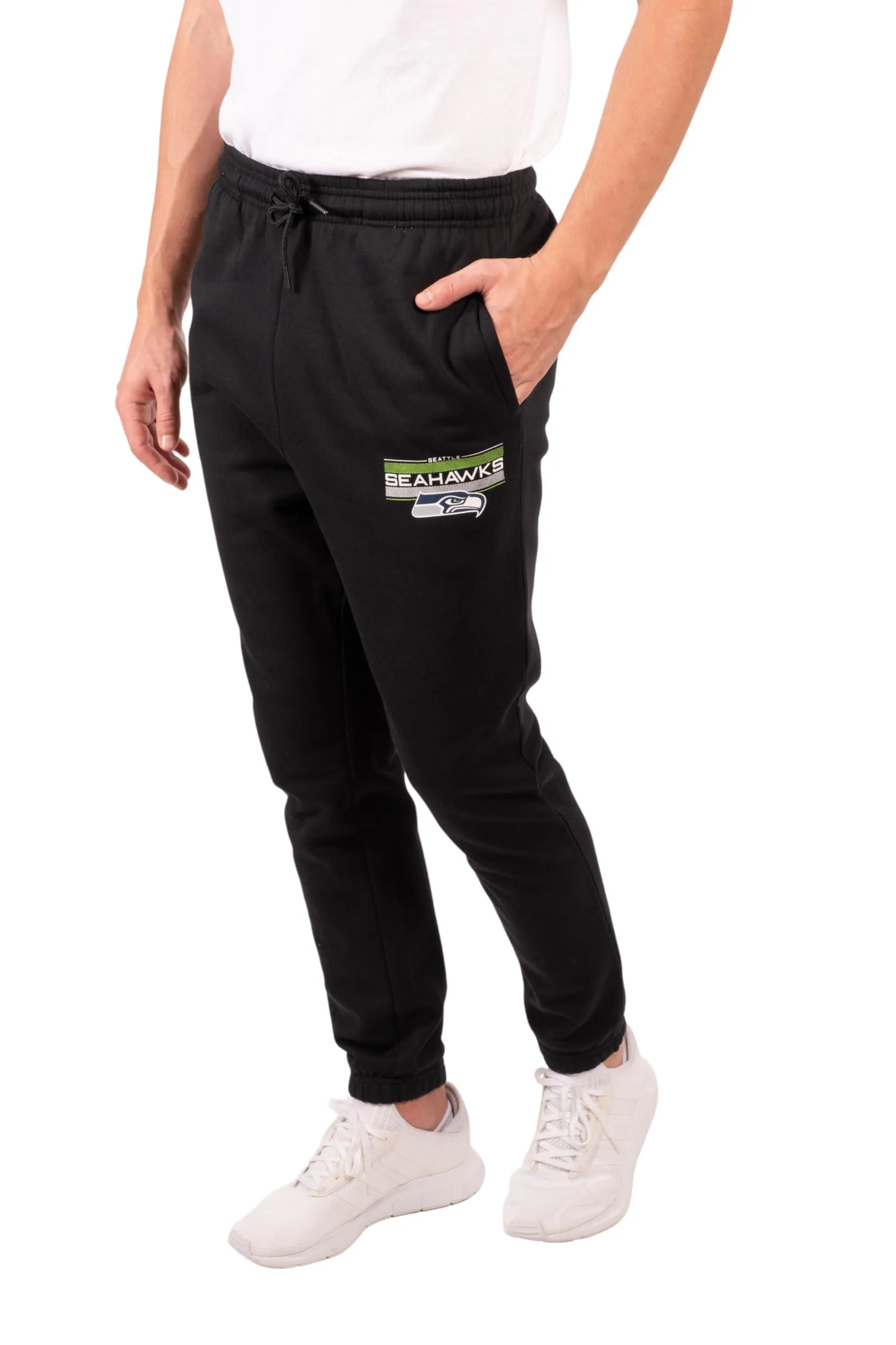 Ultra Game NFL Official Adults Super Soft Game Day Jogger Sweatpants - Unisex, Seattle Seahawks, Black|Seattle Seahawks
