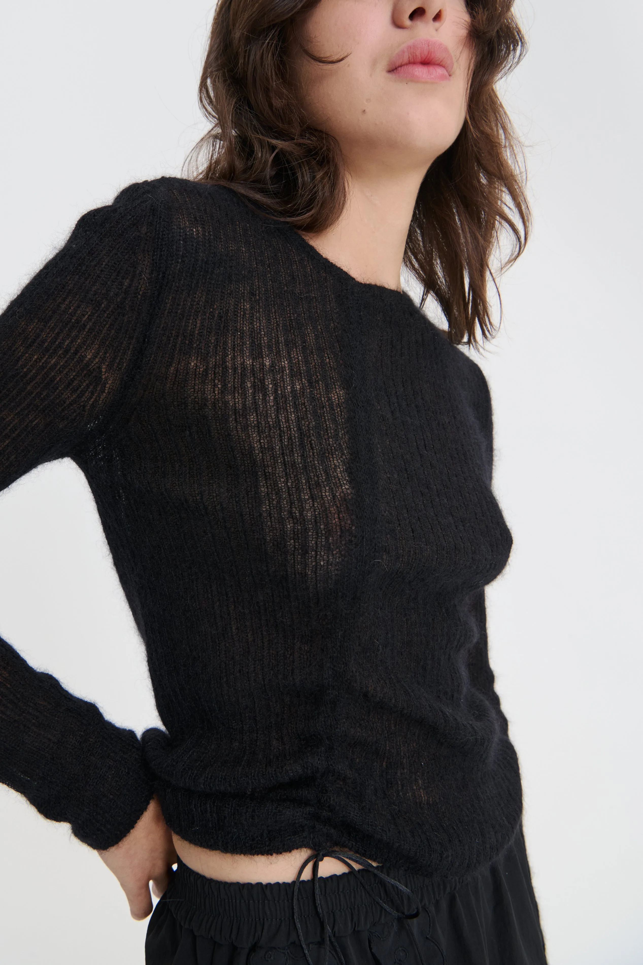 USSI | PULLOVER MOHAIR KNIT BLACK