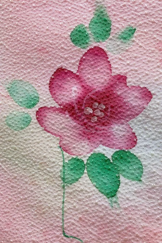Vintage Pink Roses Silk Kimono Cardigan