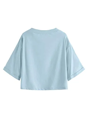 Women's 3/4 Sleeve Mock Neck Basic Loose T-Shirt Elegant Top Apricot Small