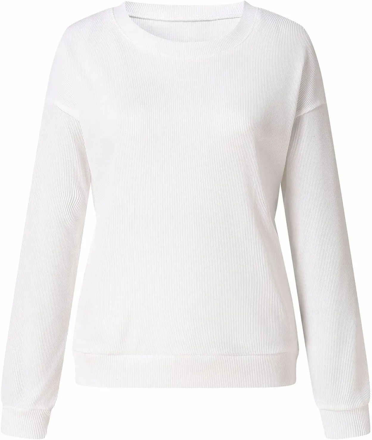 Women's Casual Long Sleeve Fall Tops 2023 Ribbed T-Shirt Thin Sweatshirt Cute Crew Neck Pullover Graphic Tops