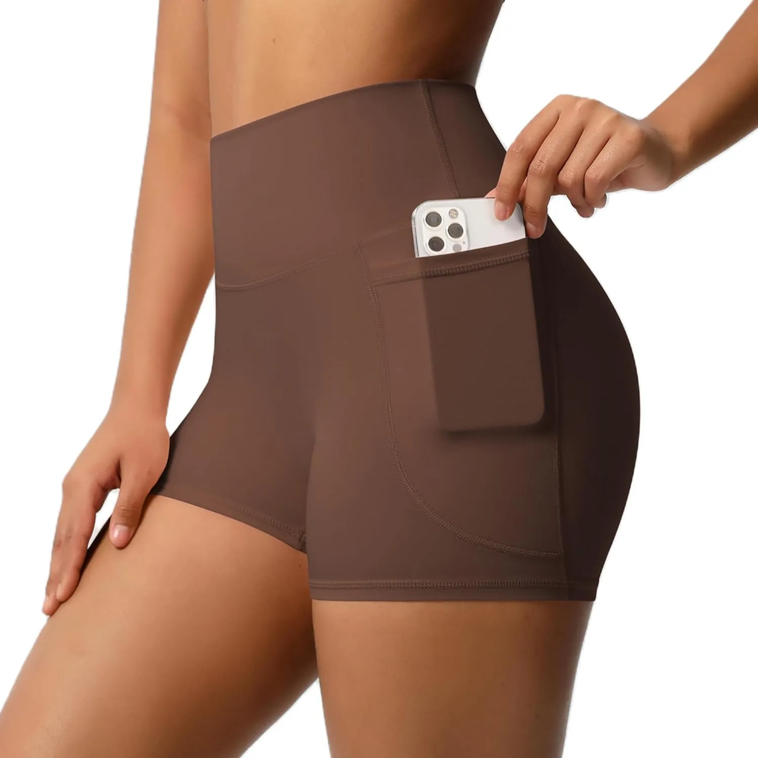 Women's High Waisted Yoga Shorts with Pockets - Buttery Soft Tummy Control Leggings, Breathable & Durable for Workout