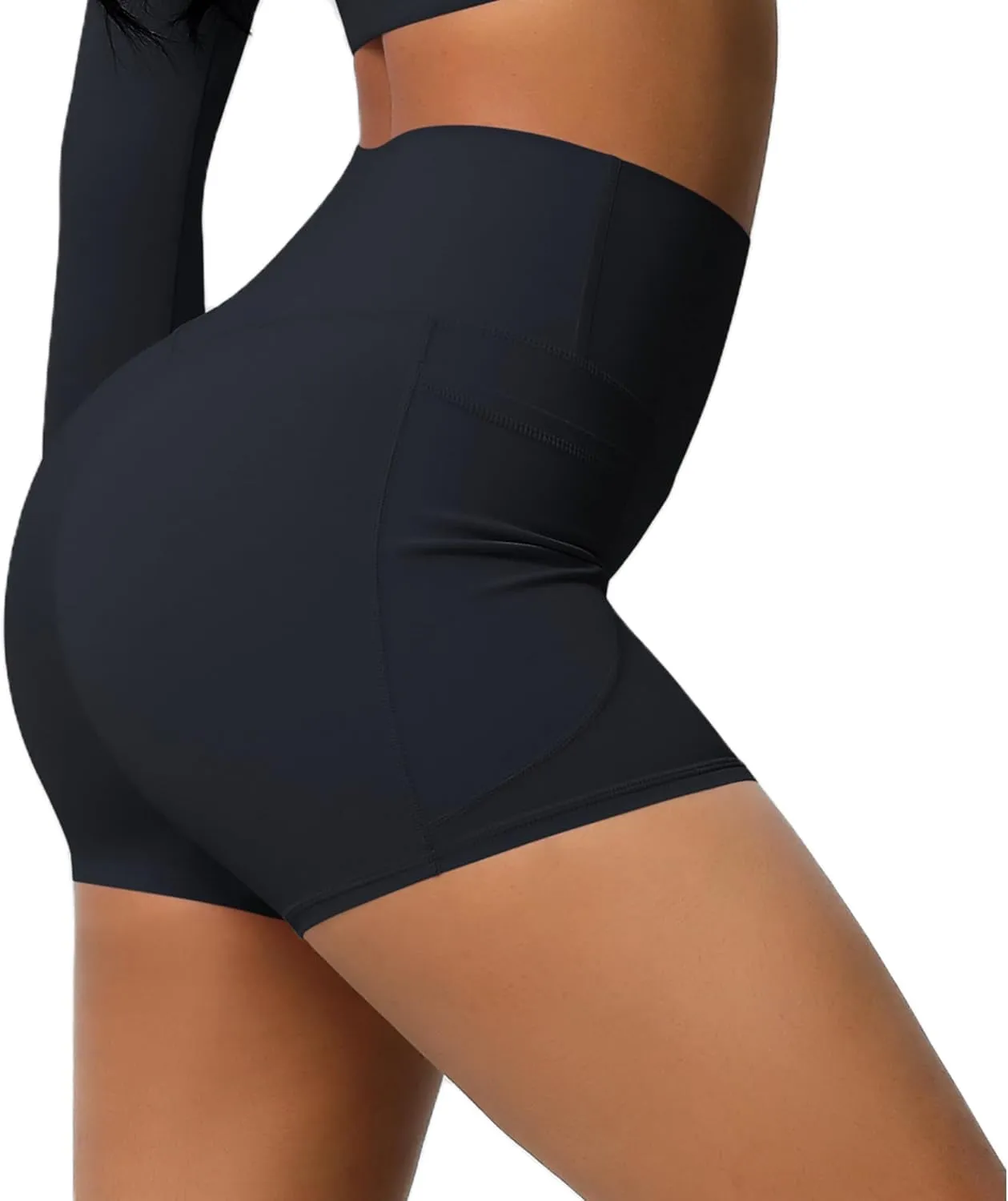 Women's High Waisted Yoga Shorts with Pockets - Buttery Soft Tummy Control Leggings, Breathable & Durable for Workout