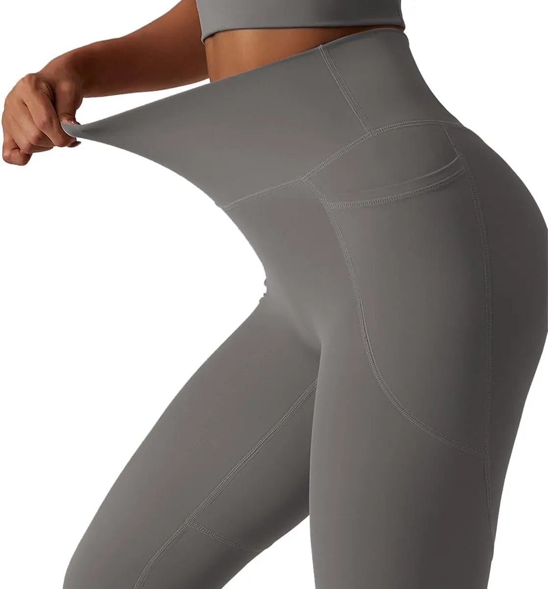 Women's High Waisted Yoga Shorts with Pockets - Buttery Soft Tummy Control Leggings, Breathable & Durable for Workout
