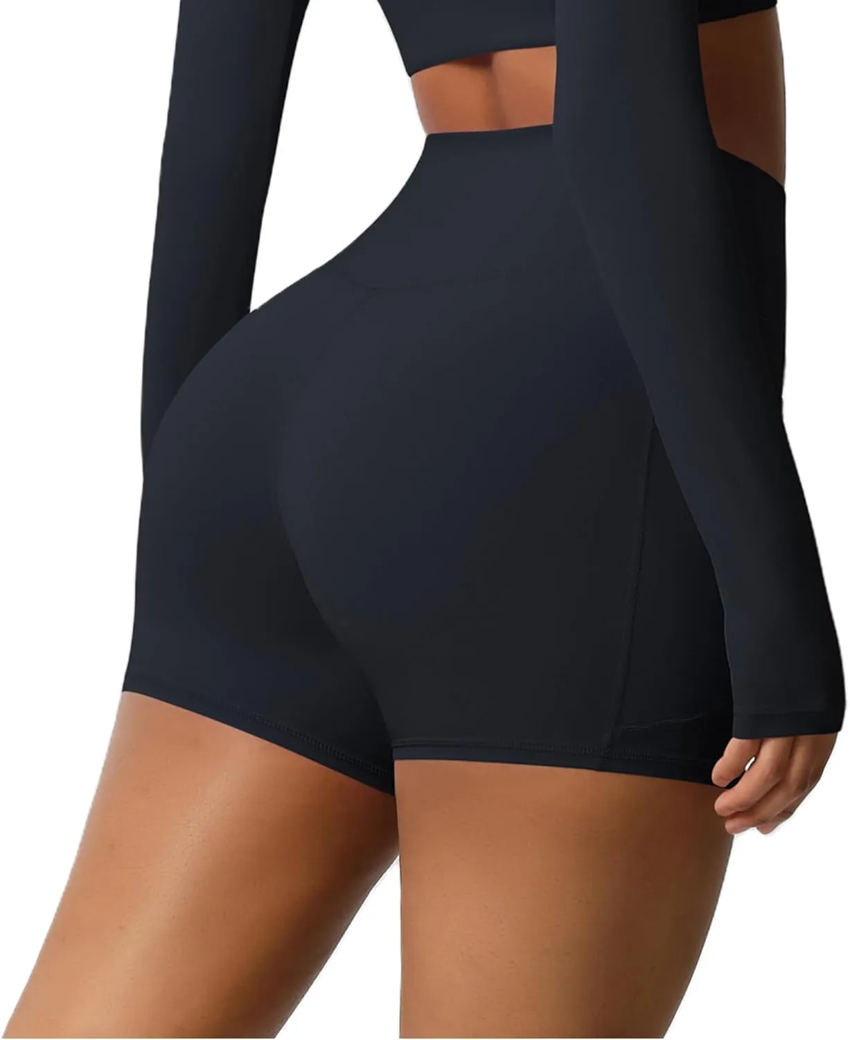 Women's High Waisted Yoga Shorts with Pockets - Buttery Soft Tummy Control Leggings, Breathable & Durable for Workout