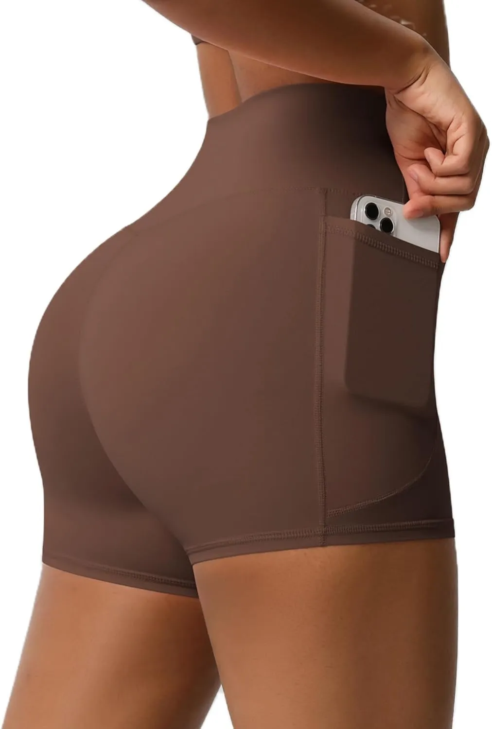 Women's High Waisted Yoga Shorts with Pockets - Buttery Soft Tummy Control Leggings, Breathable & Durable for Workout