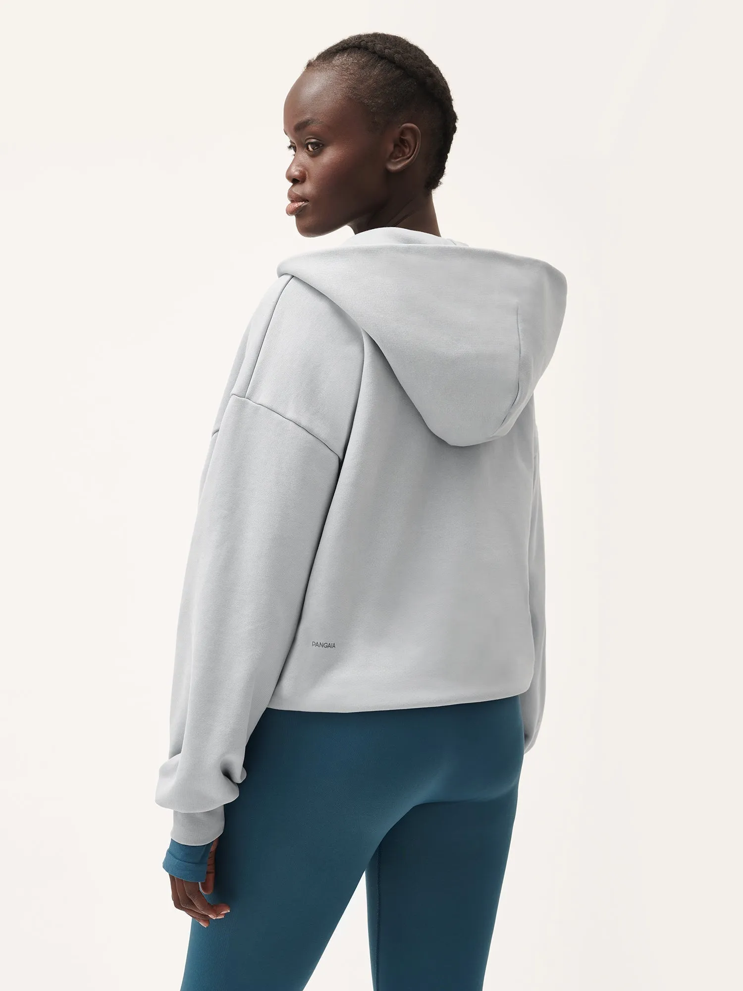 Womens Natural Dye Zipped Hoodie—midnight fog grey