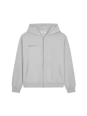 Womens Natural Dye Zipped Hoodie—midnight fog grey