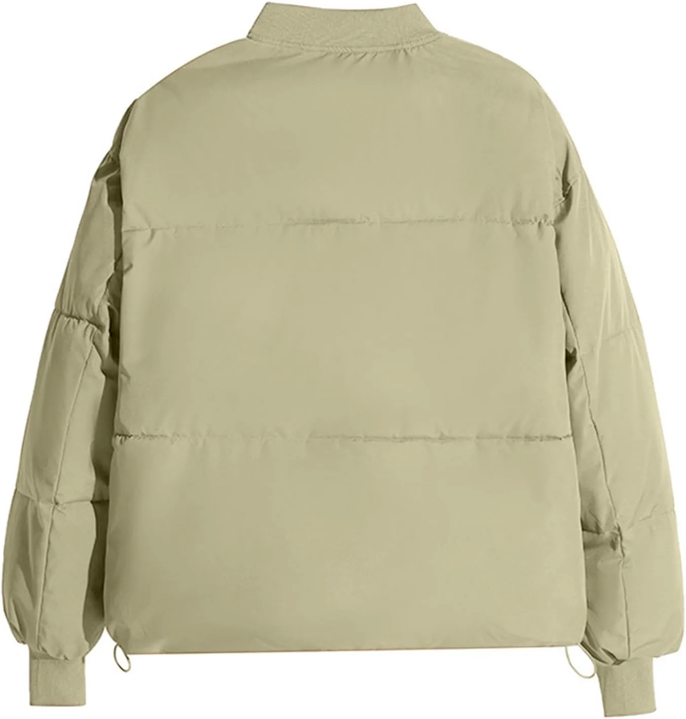 Womens Winter Short Down Jacket Crop Zip Puffer Coat Cropped Quilted Down Coats Bomber Jacket Varsity Jacket Outerwear