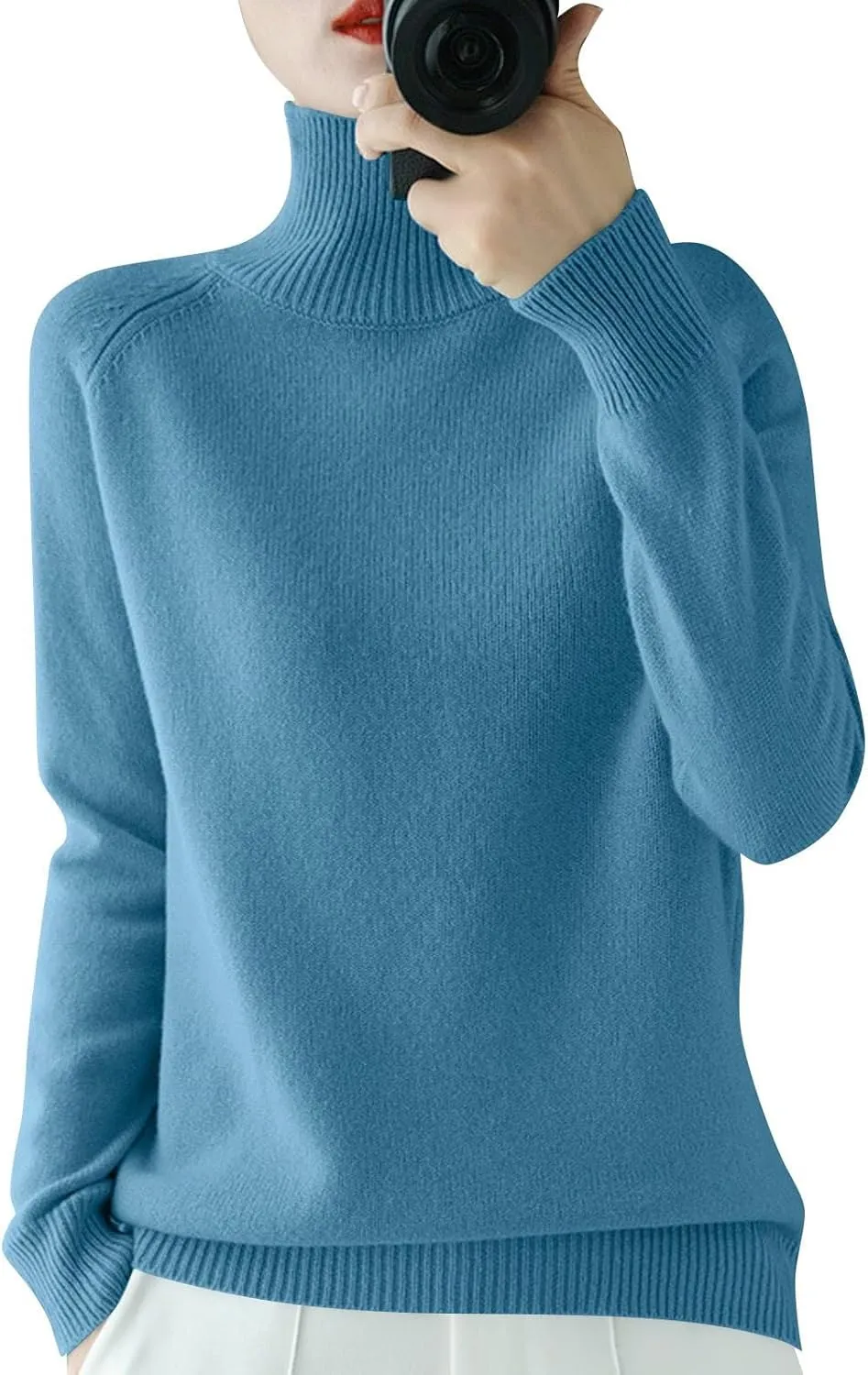 Wool Sweater Women Fall Fashion 2024 Cashmere Pullover Sweaters Lightweight Turtleneck Sweater