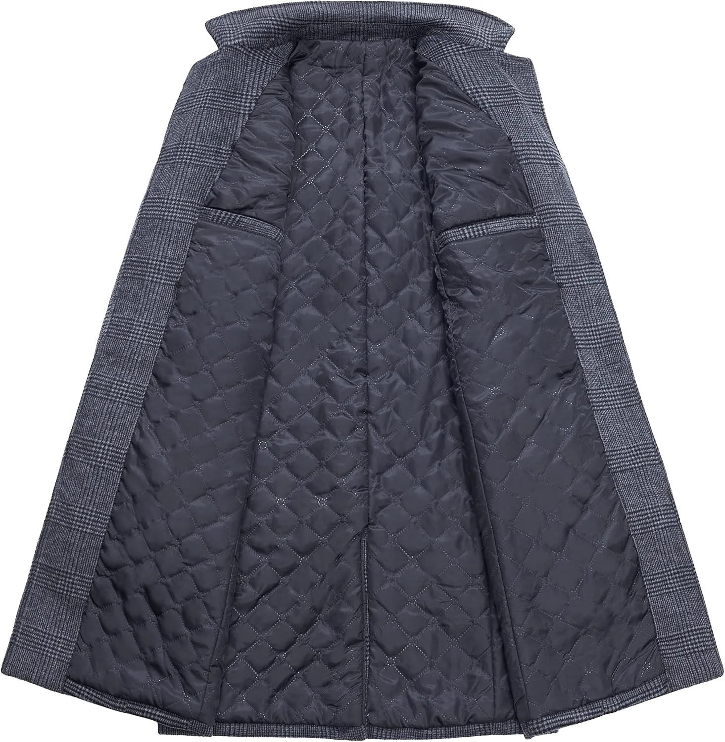 WULFUL Men Wool Trench Coat Slim Fit Winter Coat