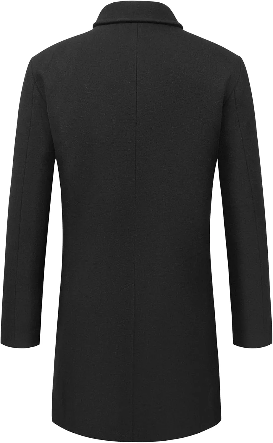 WULFUL Men Wool Trench Coat Slim Fit Winter Coat