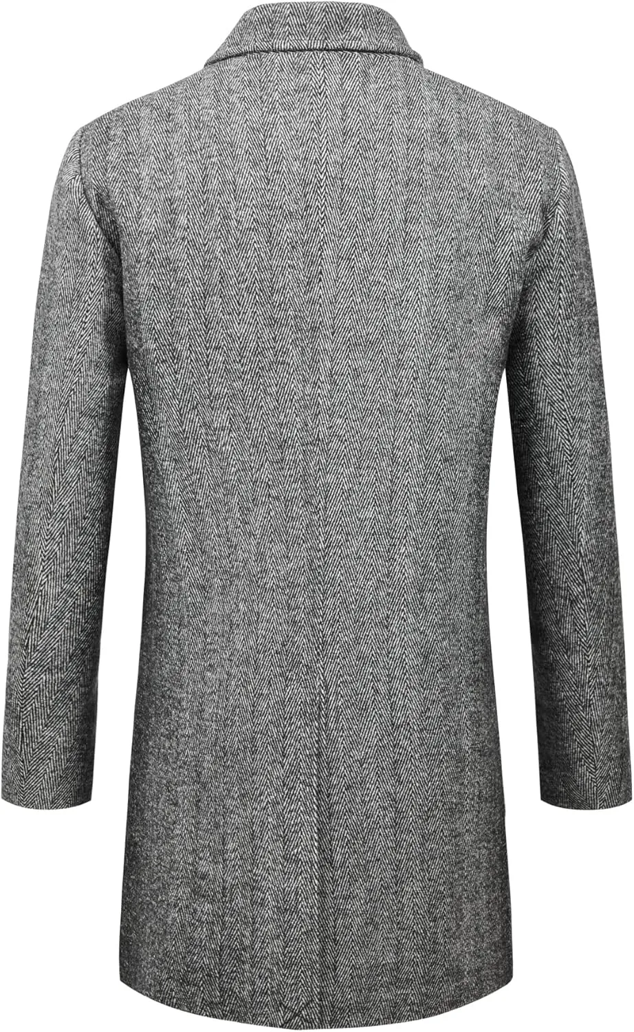WULFUL Men Wool Trench Coat Slim Fit Winter Coat