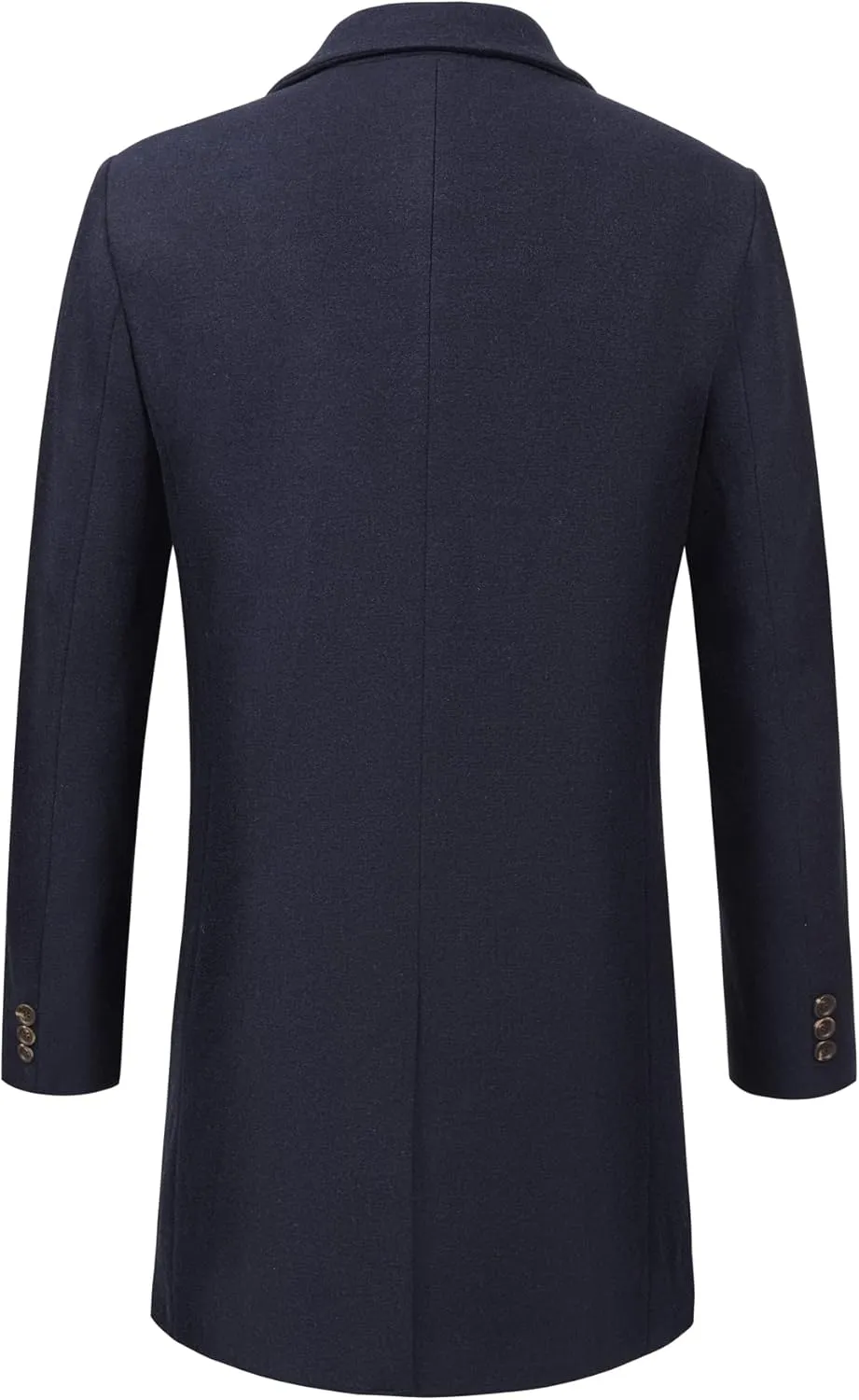 WULFUL Men Wool Trench Coat Slim Fit Winter Coat