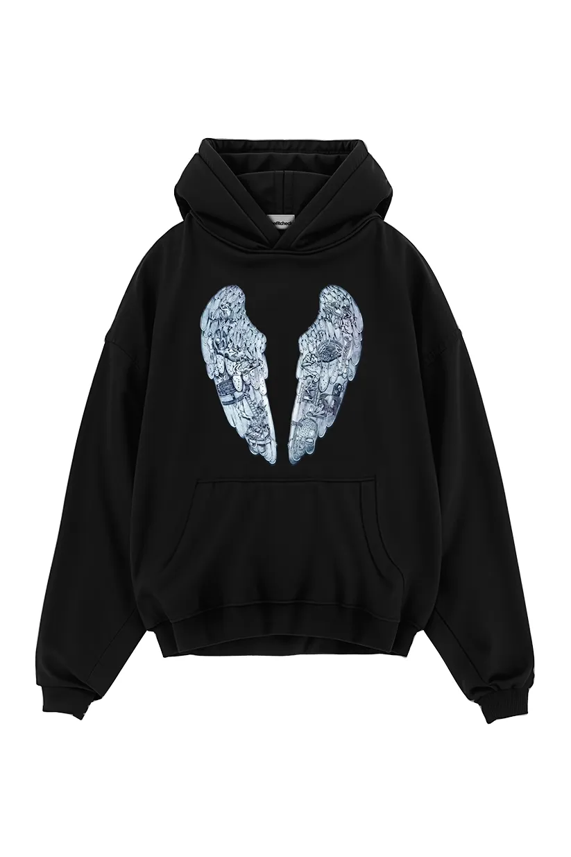 Yellow Coldplay Designed Oversized Hoodie