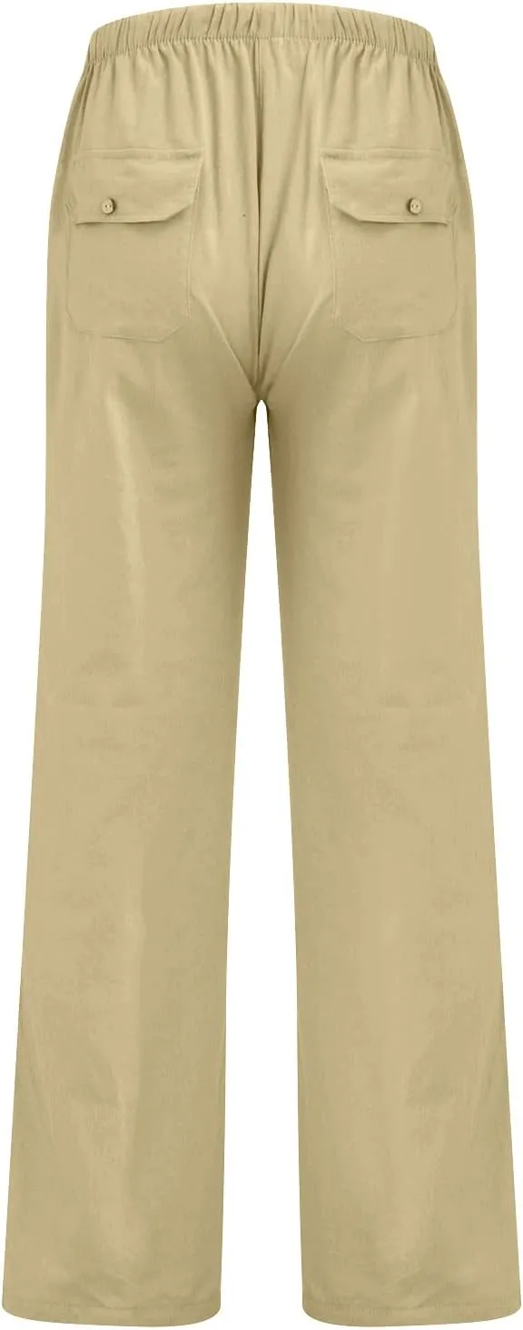 Ymosrh Man Pants for Men Clothing Natural Pants Contemporary Comfortable Quality Soft Pocket Color Trousers Joggers