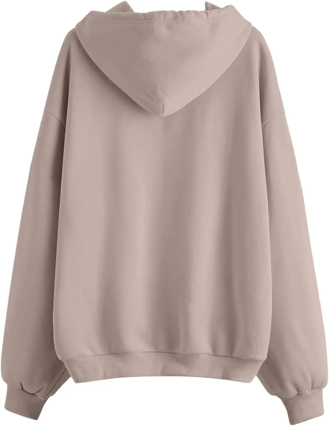 Zip Up Hoodies Womens Long Sleeve Oversized Sweatshirts Solid Color Casual Sweater Fleece Jackets with Pockets