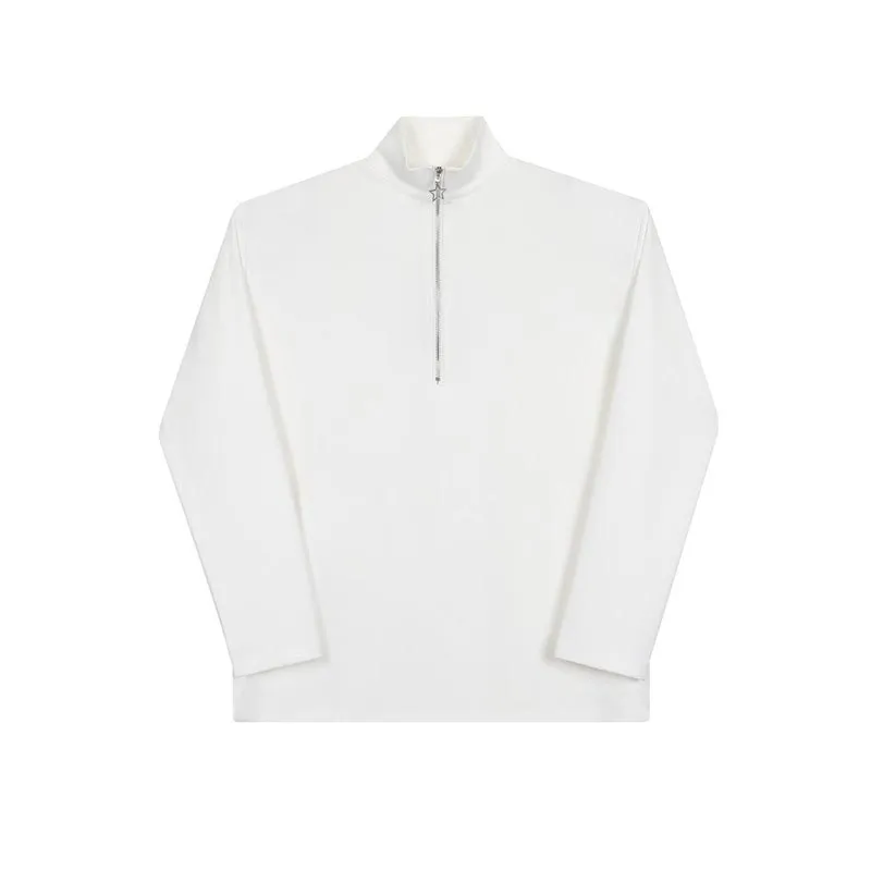 Zipper Half turtleneck Pullover Thin sweater